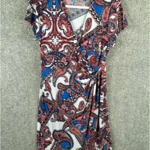 Paisley Print Wrap Dress